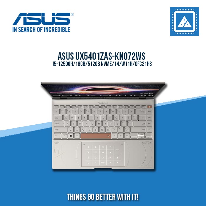 ASUS ZENBOOK 14X UX5401ZAS-KN072WS I5-12500H/16GB/512GB NVME | BEST FOR STUDENTS AND FREELANCERS ASUS ZENBOOK 14X UX5401ZAS-KN072WS I5-12500H/16GB/512GB NVME | BEST FOR STUDENTS AND FREELANCERS